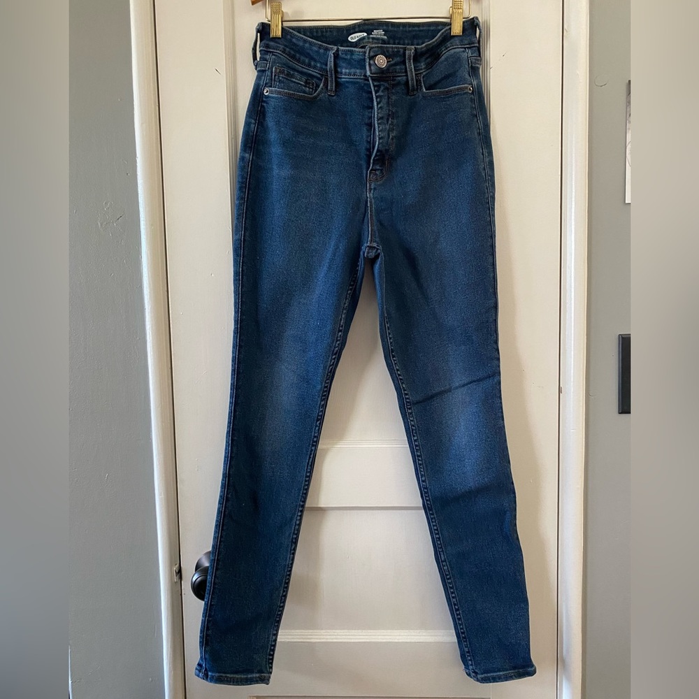 Old Navy Rockstar Blue Denim High Rise Skinny Jeans Size 10